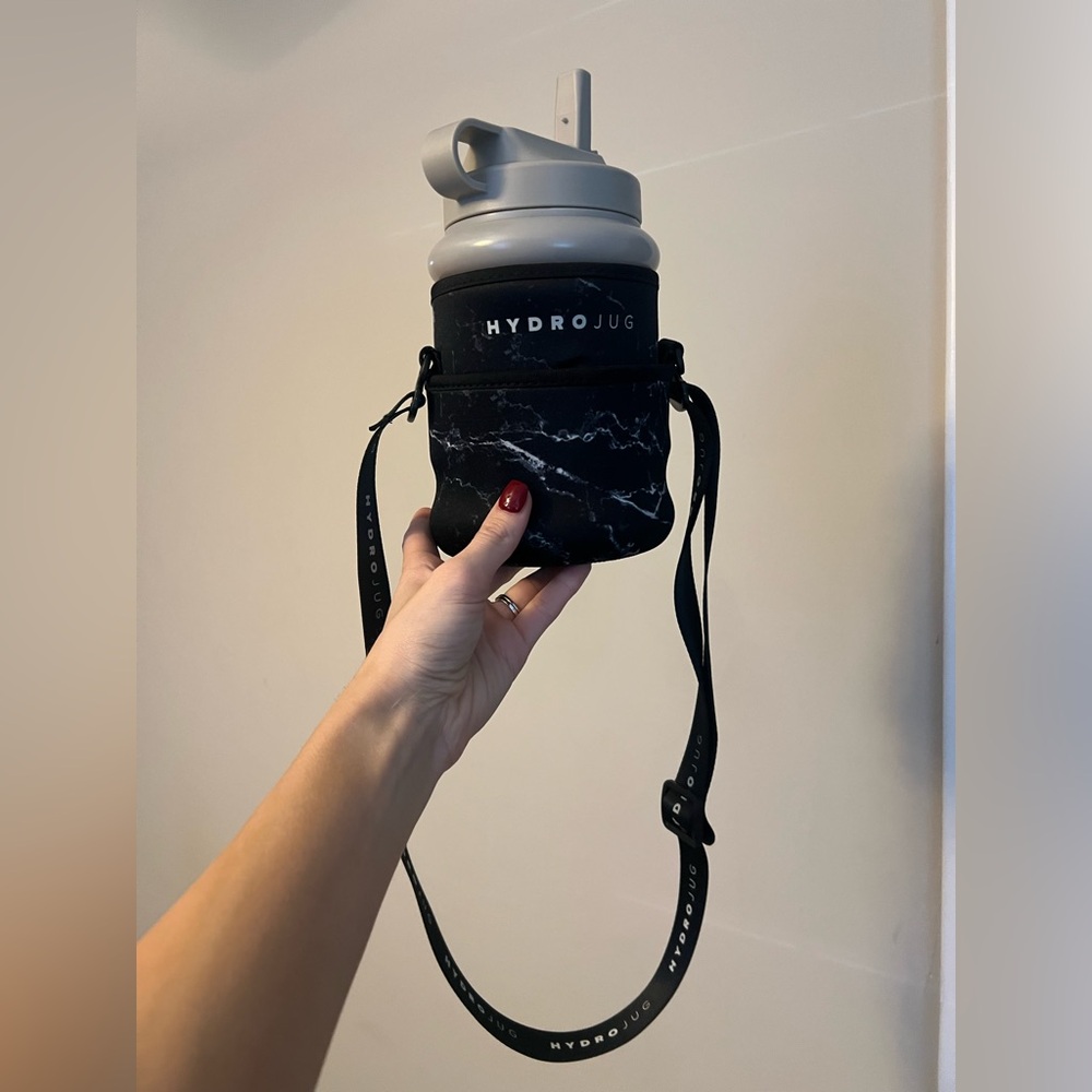 Mini HydroJug Black Marble Crossbody Bag
